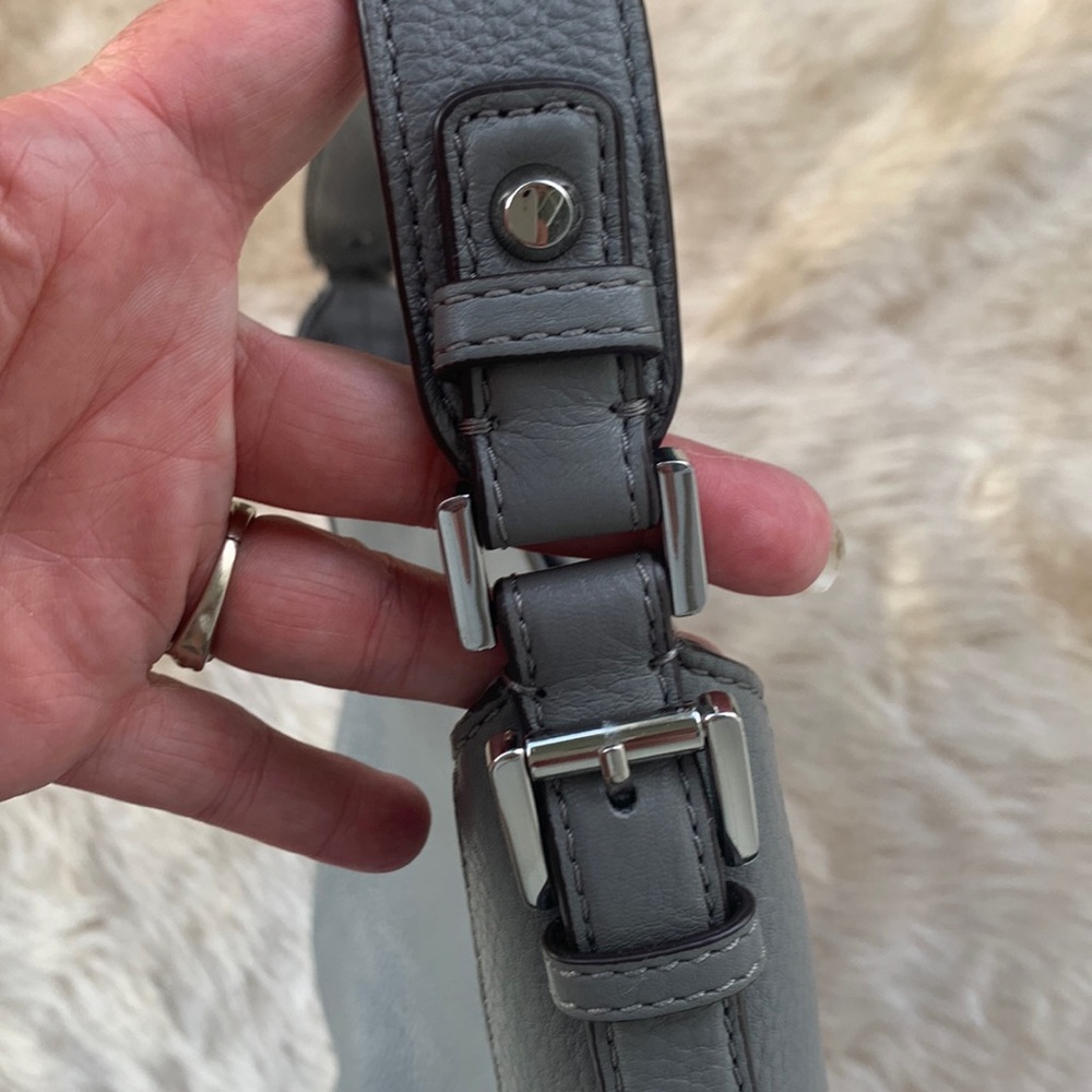 Michael Kors Gray Pebbled Leather Shoulder Bag - Picture 5 of 14